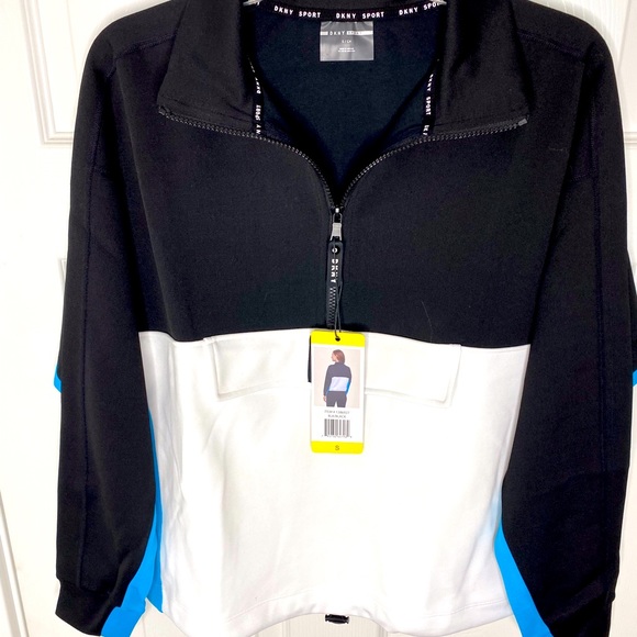 DKNY Sport Woman’s Colorblock Pullover Quarter Zip Sweatshirt - Picture 7 of 7
